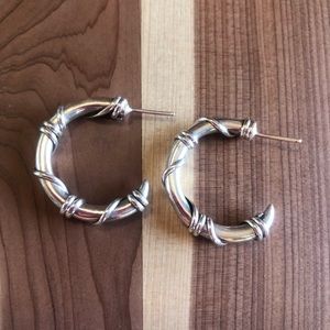 Wrapped Sterling Silver Hoop Earrings